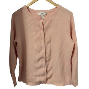 CJ Banks Women's Pink Cardigan Sweater Button Down Long Sleeve Cotton   X (14)